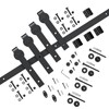 Signstek 12 FT Double Sliding Barn Door Hardware Track Kit,