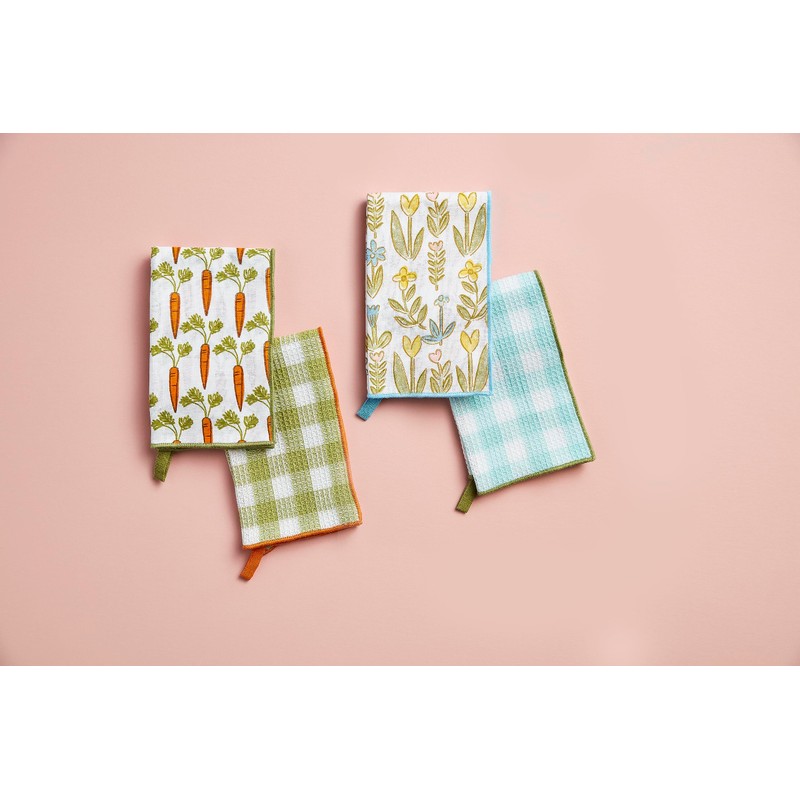 Mud Pie Spring Towel Set, Flower; 26" x 16.5"