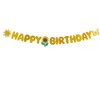 KUNGOON Gold Glitter Happy Birthday Banner with Sunflower and Butterfly,
