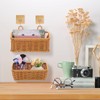 2 Pcs Woven Hanging Wall Baskets for Storage Boho Style