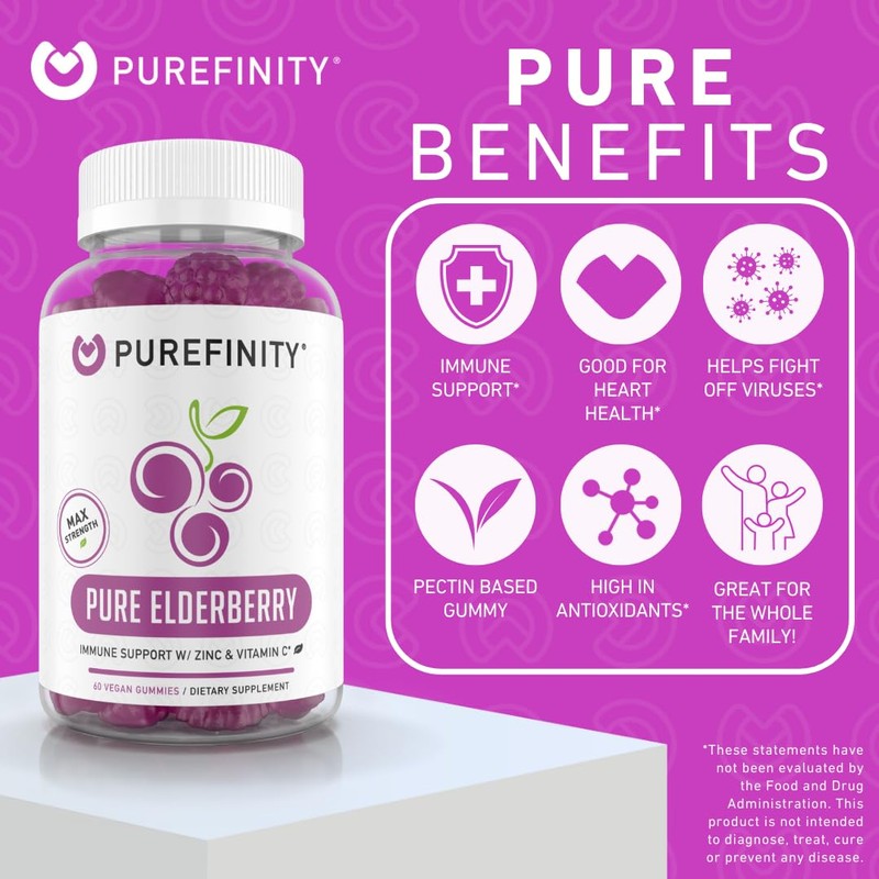 PUREFINITY PUREFINITY Fiber + Elderberry Gummies Bundle (Inulin FOS Prebiotic