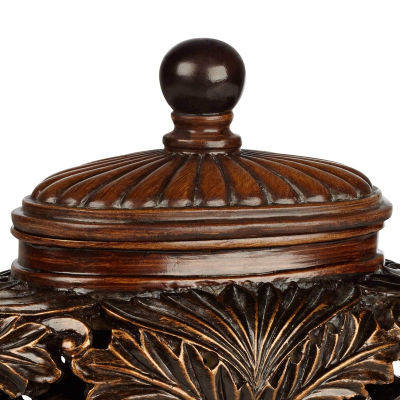 Weldona 9" High Vine and Leaf Wood Finish Jar with