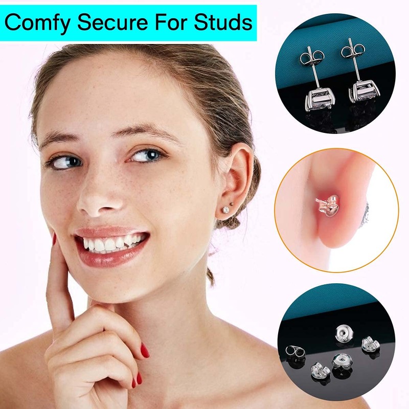 Catinee14K Earring Backs,6 Pairs 925 Sterling Silver Earring Backs for