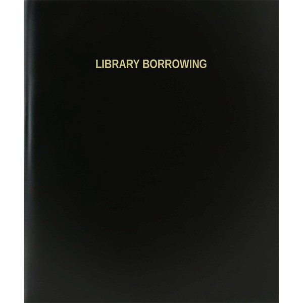 BookFactory® Library Borrowing Log Book/Journal/Logbook - 120 Page, 8.5"x11", Black Hardbound (XLog-120-7CS-A-L-Black(Library Borrowing Log Book))