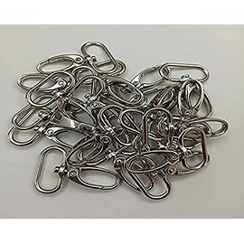 Metal 1 Inches Silvery Curved Lobster Clasps Swivel Trigger Clips Snap(Pack of 20) (Metallic-20Pack)