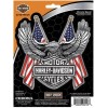 Harley-Davidson Chrome Bar & Shield Decal with Eagle & Flag