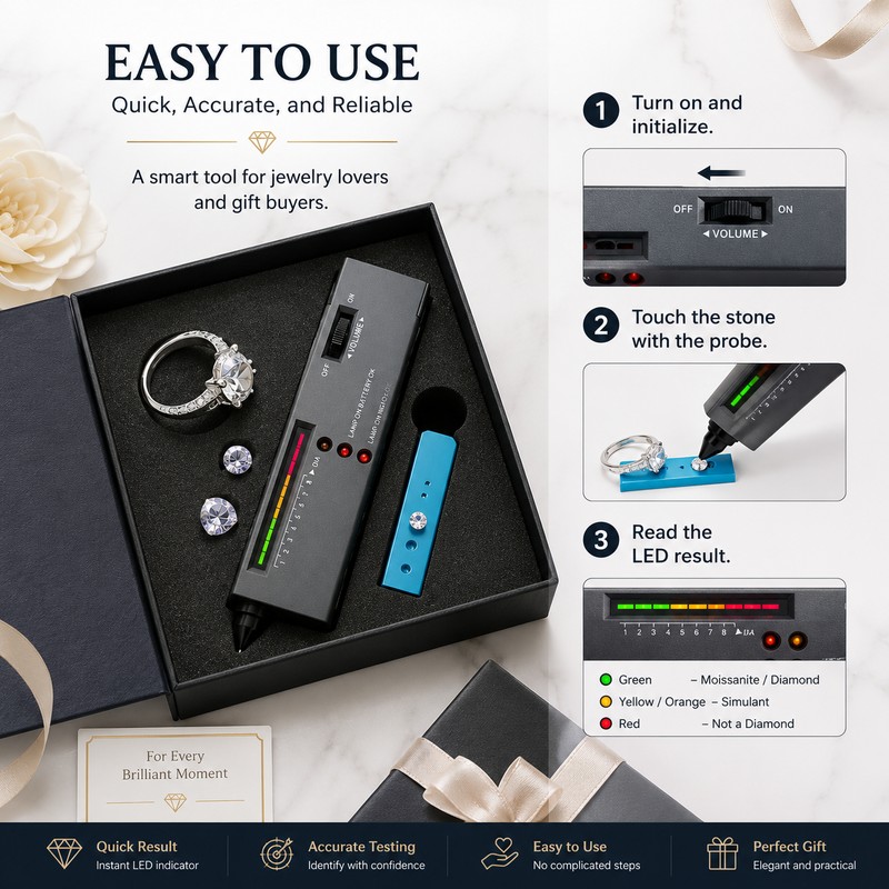 Diamond Tester Pen for Jewelry Checking – LED Gemstone Selector