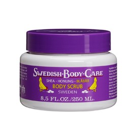Victoria Soaps of Sweden Swedish Body Care Shea Butter Scrub, Honey and Blueberry, 8.5 Fluid Ounce