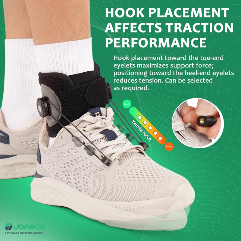 JOMECA AFO Foot Drop Brace Adjustable Tension with Dual-Dial Drop