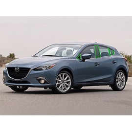 Rvinyl Pillar Post Window Trim Compatible with Mazda Mazda3 2014-2018 (Sedan/Hatchback) - Matte (Black)