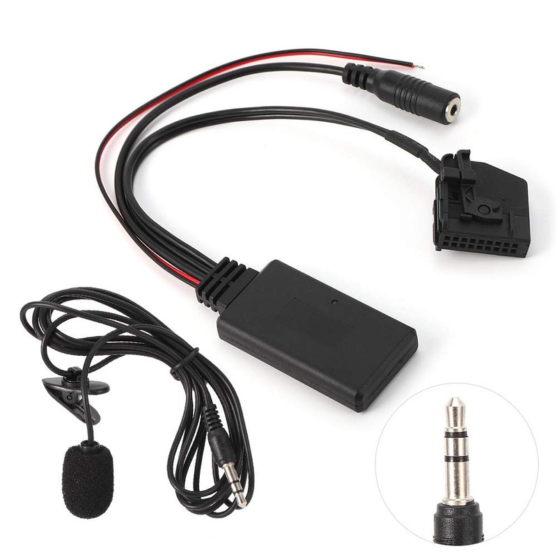 Akozon Car Bluetooth Microphone Interface Converter AUX Cable Adapter Cable