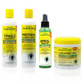 Jamaican Mango&Lime Tingle Shampoo Conditioner Sproil Spray Oil Locking Gel Set