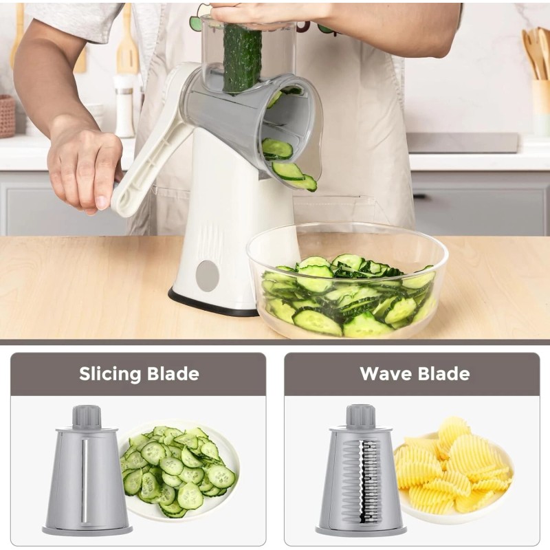 X Home 5-in-1 Rotary Cheese Grater w/ Handle, Manual Hand