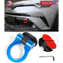 SDeelCase Blue Plastic Tape on Adjustable Racing Decoration Tow Hook Ring For Honda Acura