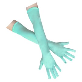 AUSUAYA Long Women's 1920s Classic Satin Evening Gloves Satin Gloves for Bridal Evening Dance & Princess DE-WL1G, mint green