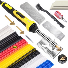 150WPlastic Welder Kit, 3-Speed Temperature Control Plastic Welding Kit, Professional Plastic Weld Tool With 70pcs Welding Rods,3Tips,Portable Plastic Repair Kit For Car Bumper,Kayak Repairs (Yellow)