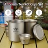 Titanium Tea Pot Cups Set Outdoor Camping Tea Service Lightweight