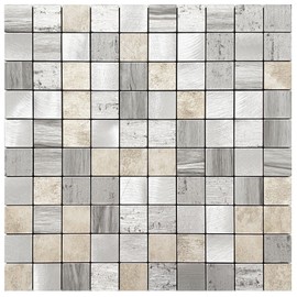 BeNice Peel and Stick Backsplash Metal Kitchen Backsplash Tiles,Peel and Stick Wall Tiles Metal Tile Stickers(10pcs,Rustic Gray)