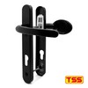 TSS Black UPVC Door Handle Pair Set, Sprung, 92mm PZ