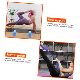 OHPHCALL Yoga Resistance Band and Block Kit Fitness Exercise Bands for Strength Training Stretching and Optimal Alignment Portable Yoga Accessories for Home and Gym Use