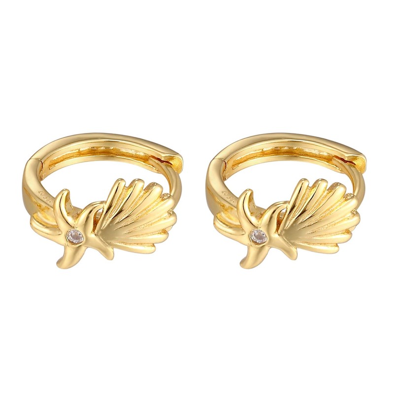 Seashell Starfish CZ Huggie Earrings
