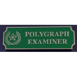 POLYGRAPH EXAMINER Silver on Green Award Commendation uniform bar