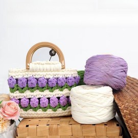 Binwat T Shirt Yarn for Crocheting 150m Elastic Ribbon Yarn Thick Crochet Fabric Yarn, Knitting T-Shirt Yarn for Crochet Bag/Blanket/Basket, DIY Crafts Projects, Home Decor (Apple Green)