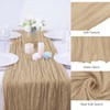 4 Pack Beige Cheesecloth Table Runner 35x120 Inch Boho Gauze