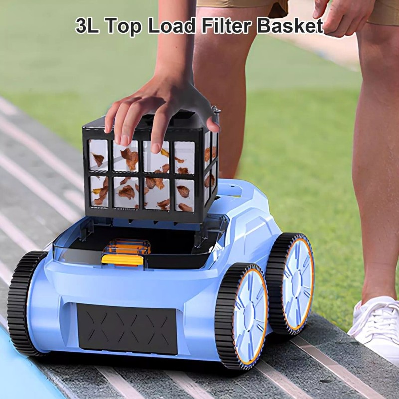 Seauto Cordless Pool Vacuum Roboric Automatic Pool Cleaner Wall and