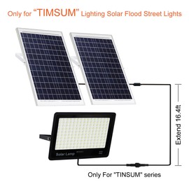 TINSUM Solar Extension Cable 5m16.4 Feet Extender Wires Cords Two Core with Plug Waterproof IP65 for Only for TIMSUM Lighting Solar Flood Street Lights