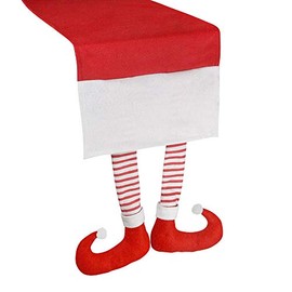 30 x 176cm Christmas Elf Table Runner - 3D Elf Leg Design - Christmas Tableware Elves Behaving Badly