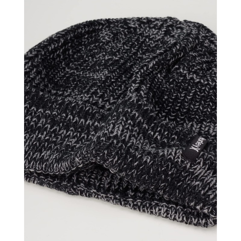 Hurley Men's Cuffed Beanie - Loose Knit Winter Hat (Black/Grey,