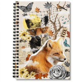 GOLEEX Fox Collage Blank Spiral Notebook And Journal Notebooks Soft Cover School Work Travel Animal Notepad Composition Gifts For Women Girls Kids Daily Weekly Monthly Planners