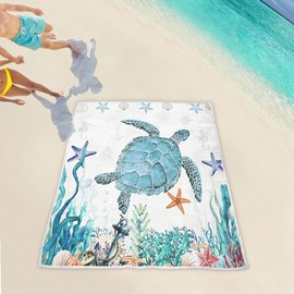 Manta de tortuga marina, regalo para mujeres y niños, manta de franela suave con temática de animales del océano, acogedora decoración de tortuga de felpa para viajes, camping, sofá, cama, regalos de