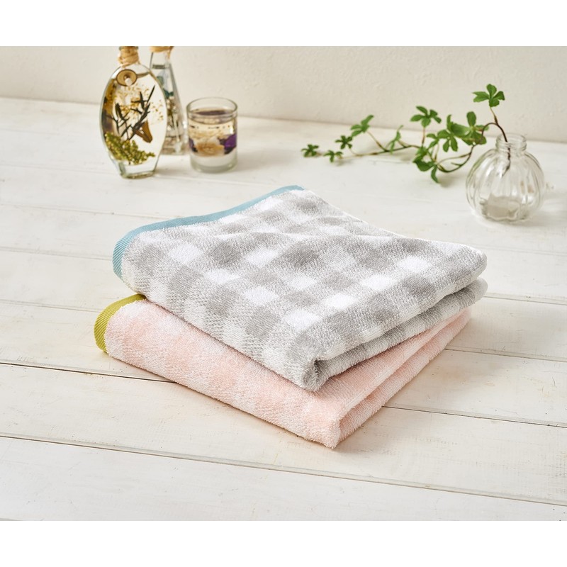 kosugizen Mini Bath Towel, Clair Checker, 19.7 x 39.4 inches
