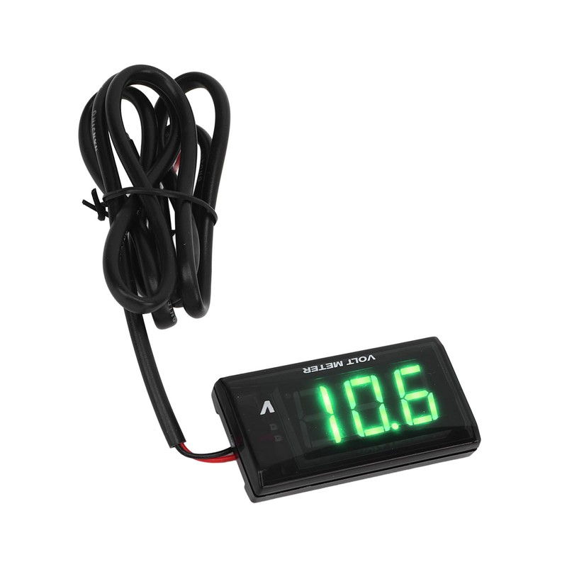 Universal LCD Motorcycle Voltmeter Ultra Thin Waterproof Voltmeter with Left