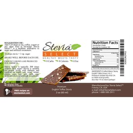 Stevia Select Liquid Stevia Drops - Keto Friendly Liquid Stevia Sweetener | English Toffee Stevia Drops | Zero Calorie Sweetener Sugar Substitutes Extracted from Sweet Leaf, Stevia Drops Toffee 2 Oz.