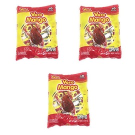 Dulces Vero Vero Mango Paletas Sabor Fresa Con Chile Mexican Hard Candy Chili Pops 40 Pc Pack of 3