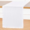 Solino Home Ruffle Linen Table Runner 72 Inches Long -