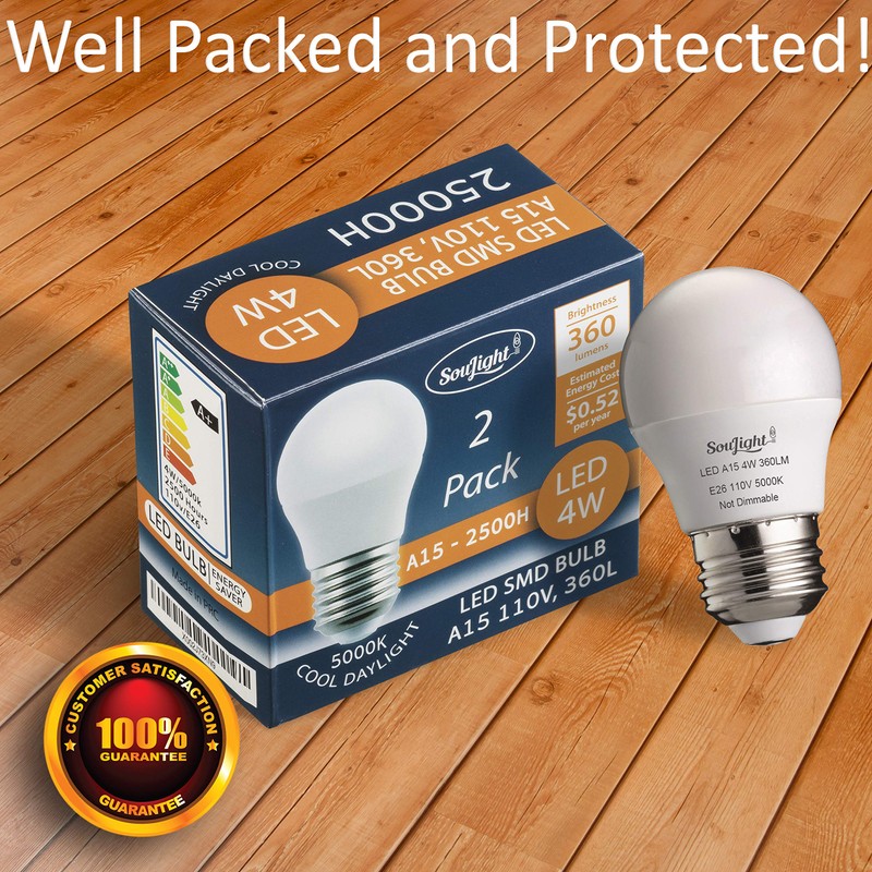 Refrigerator Light Bulb LED - SMD A15 4W 40Watt Equivalent