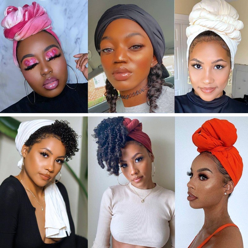 PWEOUKE 4 diademas africanas para mujer, color liso
