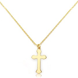 Akascord Gold Cross Necklaces for Women, Dainty Gold Cross Pendant 18k Cross Jewelry womens Faith Necklace Charm Simple Necklaces for Girls (Lace Cross Gold)