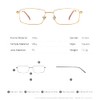 HEPIDEM Vintage Style Rectangular Metal Eyeglasses for Men Retro Square