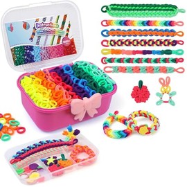 Complete Bracelet Making Kit, Arts and Crafts Jewelry Making Supplies Set for DIY Crafting for Kids 4-12 Years Old
