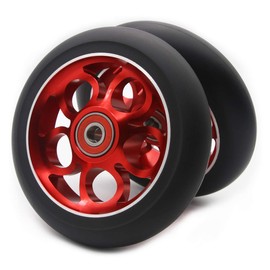 2Pcs Replacement 110 mm Pro Stunt Scooter Wheel with Abec 9 Bearings Fit for MGP/Razor/Lucky Pro Scooters (Orange Red)
