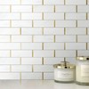 NBG-2 2x6 White and Gold Metal Stainless Steel Polished Marble