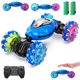 Holyton Gesture Sensing RC Stunt Car for Kids 6-14, Remote Control & Hand Gesture with 4WD All-Terrain Climbing, Durable Outdoor Toy with Cool Lights, Ideal Gift for Boys & Girls