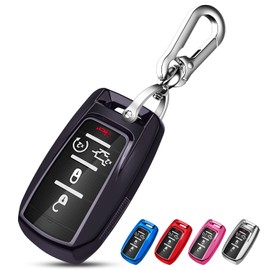 QBUC for RAM Key Fob Cover with Keychain Clip Soft TPU Key Case Compatible with 2019 2020 2021 2022 Dodge Ram 1500 2500 3500 4500 5500 Smart Remote Accessories (Purple)