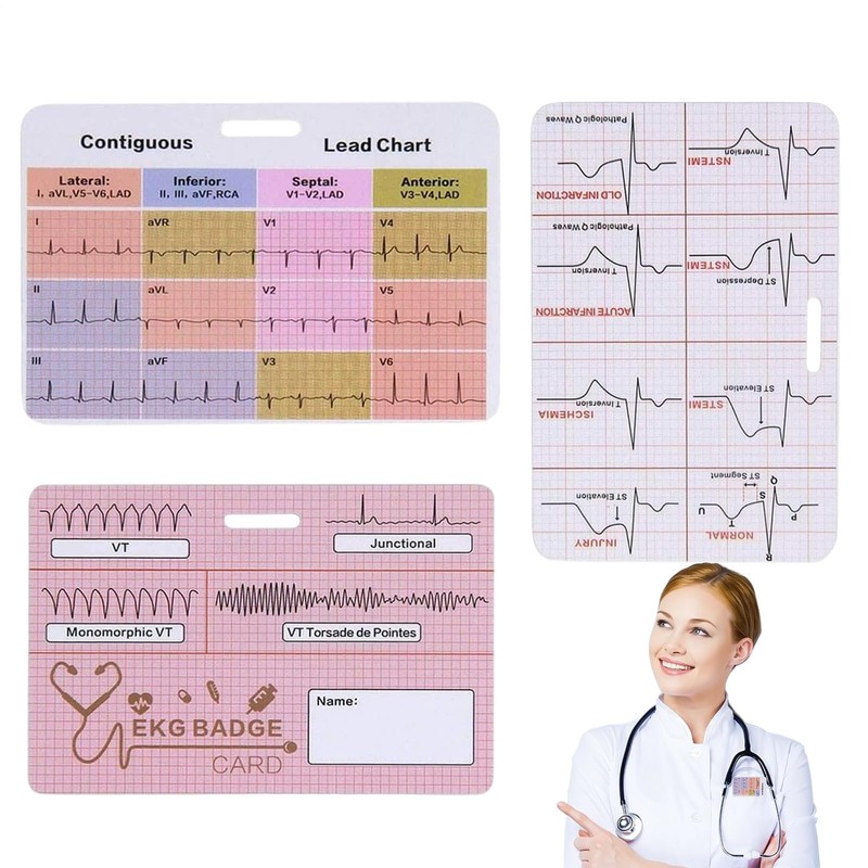 Nursing Flashcard - Nursing Reference EKG Interpretation | 3 Piece