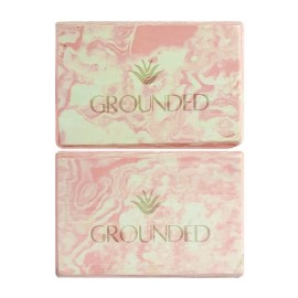 GROUNDED 2 Pack EVA Foam Yoga Block Set Grounded Pink Marble Surrender & Support Blocks